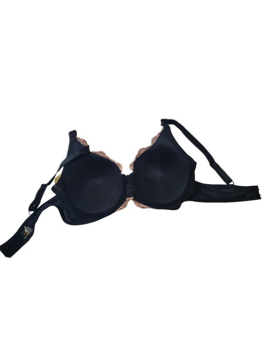 Q T Intimates Bra & Pant Set – Black with Gold Embroidery Lace Overlay NEW - Picture 5 of 9